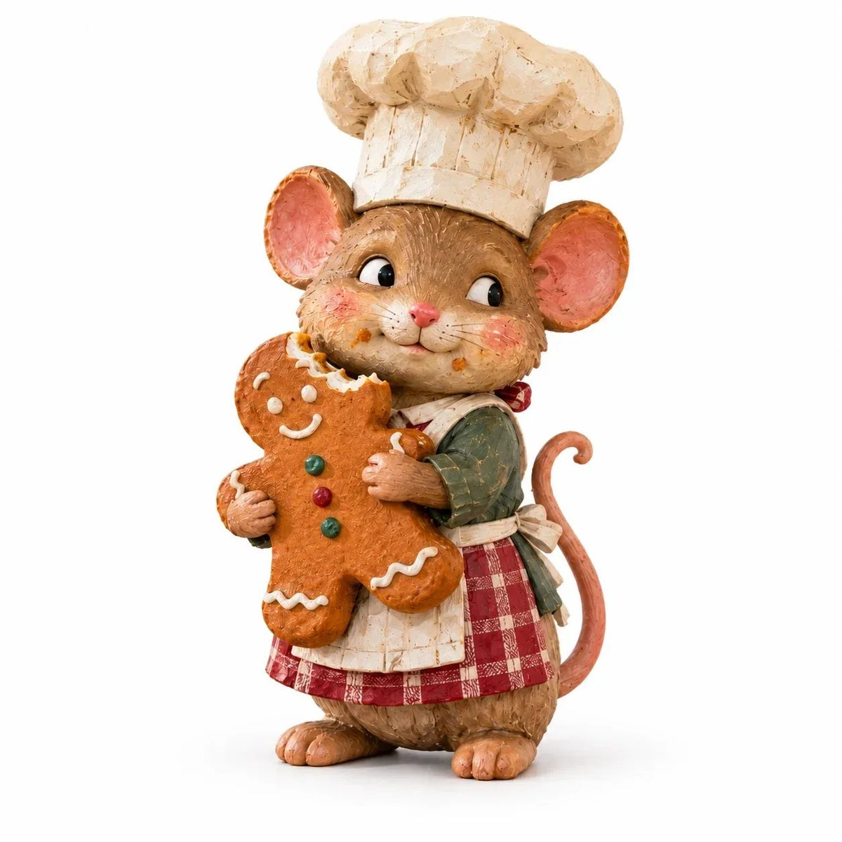 🍪 Gingerbread Mouse Baker — Whimsical Christmas Figurine🎁