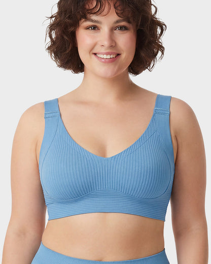 ️Women's Ribbed Push Up Adjustable Wireless Bra