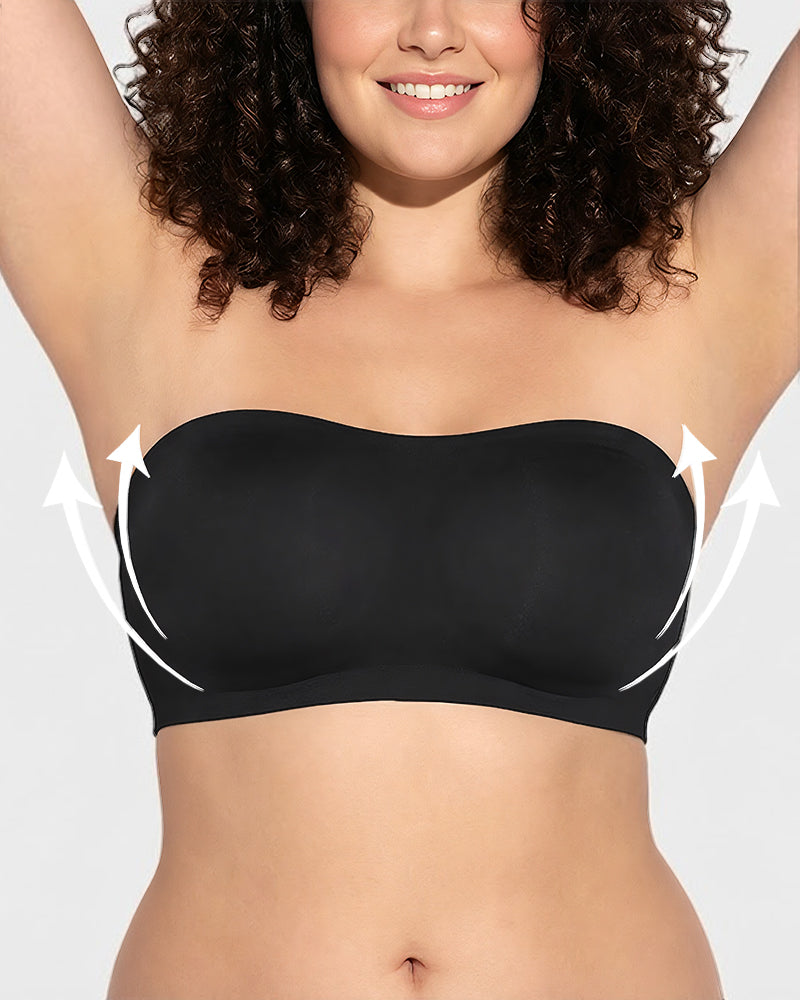Non-Slip Crossover Side Hook Bandeau Bra
