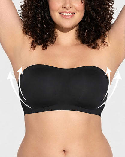 Non-Slip Crossover Side Hook Bandeau Bra