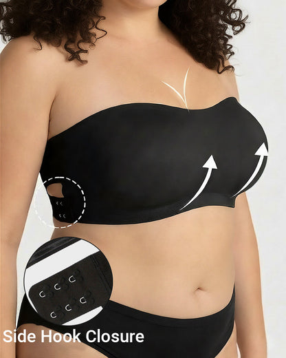 Non-Slip Crossover Side Hook Bandeau Bra