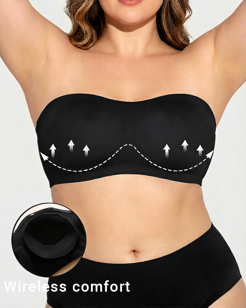 Non-Slip Crossover Side Hook Bandeau Bra