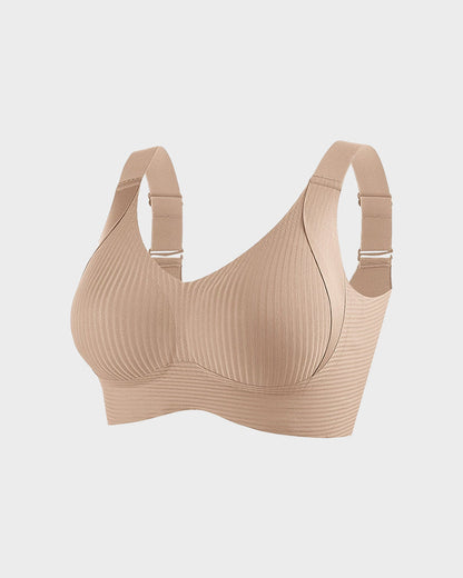 ️Women's Ribbed Push Up Adjustable Wireless Bra