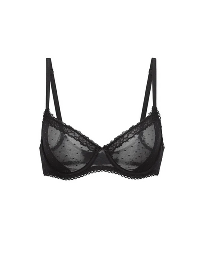 See-Through Lace Balconette Bra
