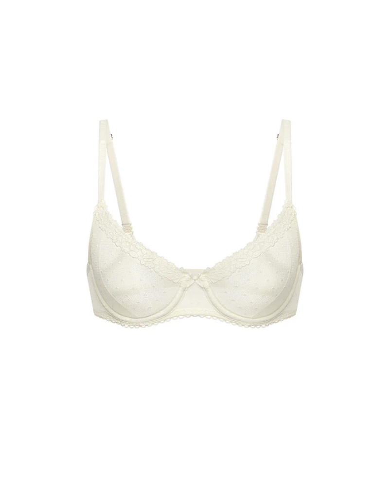 See-Through Lace Balconette Bra