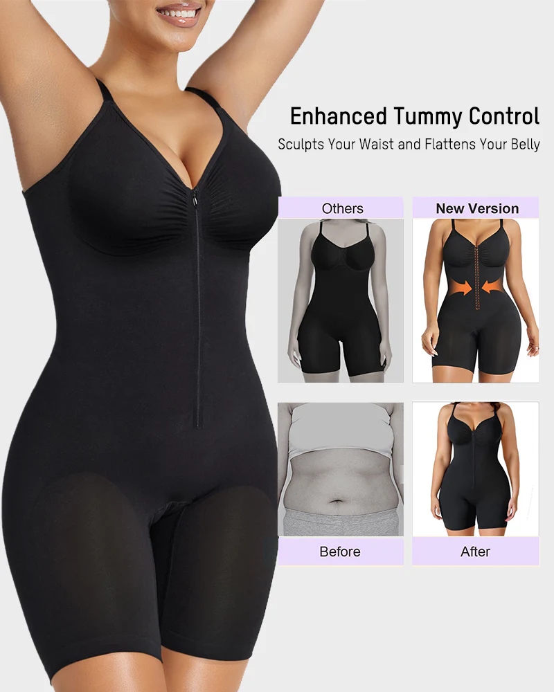 Women's Tummy Control Zip Bodysuit