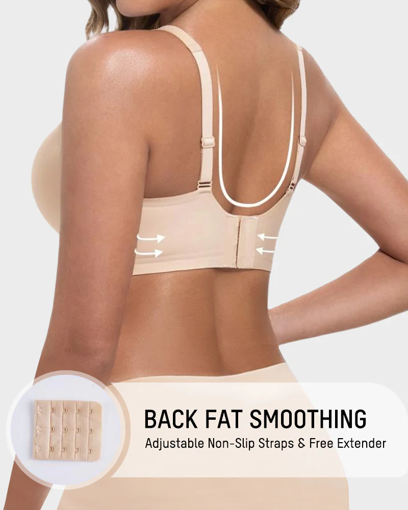 Wireless Jelly Bra Deep V Neck with Breathable Mesh Panels