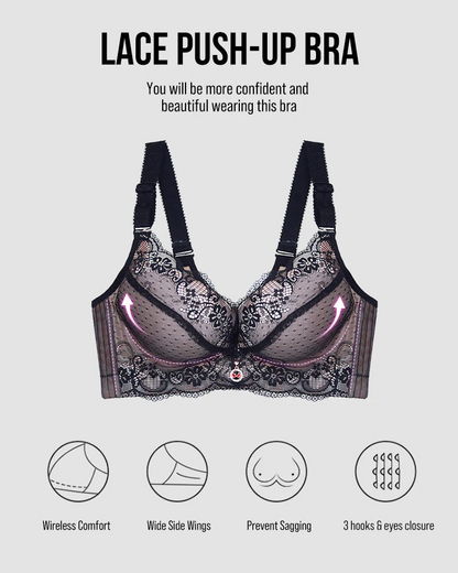 Lace Underwire Padded Push Up Bra