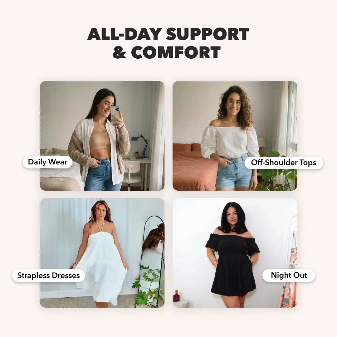 Strapless Convertible Bra Wireless Comfort Removable Straps