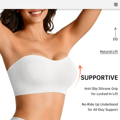 Non-Slip Bandeau Seamless Wireless Strapless Bra
