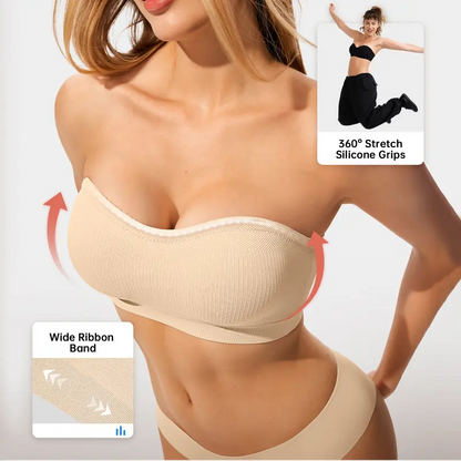 Non-Slip Bandeau Seamless Wireless Strapless Bra