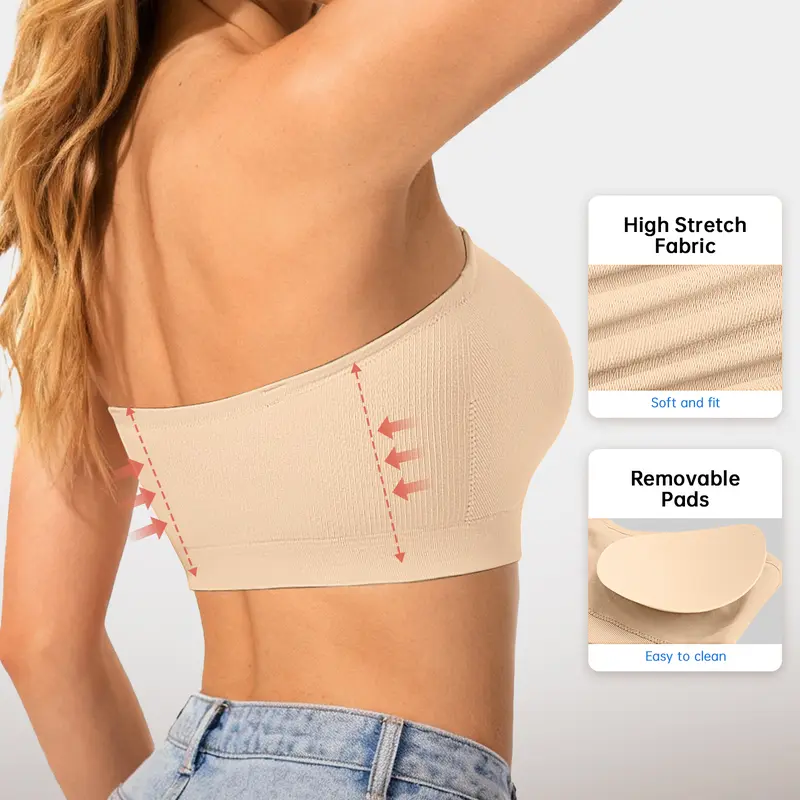 Non-Slip Bandeau Seamless Wireless Strapless Bra
