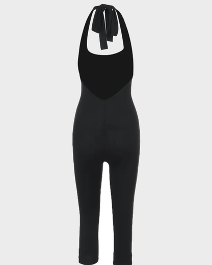 Women's Solid Color Sleeveless Jumpsuit Casual Comfy Skinny Fit