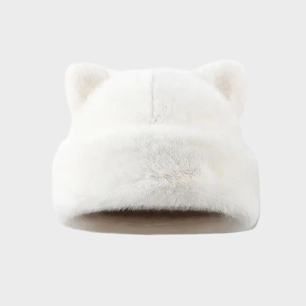 Leopard Print Plush Cat Ear Hat