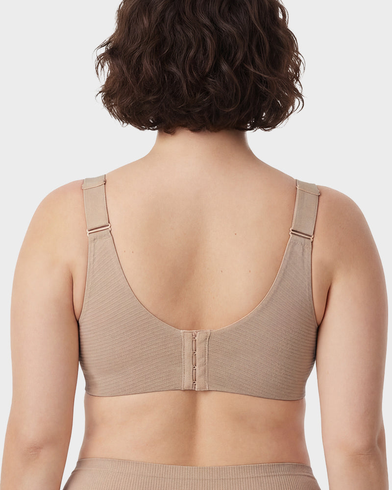 ️Women's Ribbed Push Up Adjustable Wireless Bra