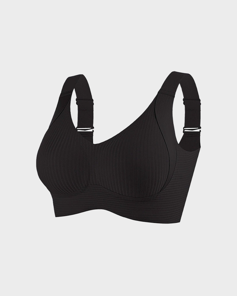 ️Women's Ribbed Push Up Adjustable Wireless Bra