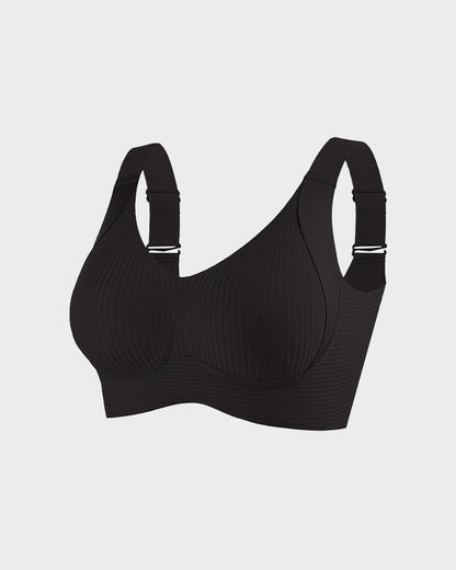 ️Women's Ribbed Push Up Adjustable Wireless Bra