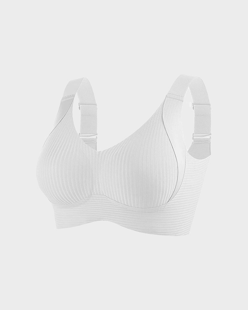 ️Women's Ribbed Push Up Adjustable Wireless Bra