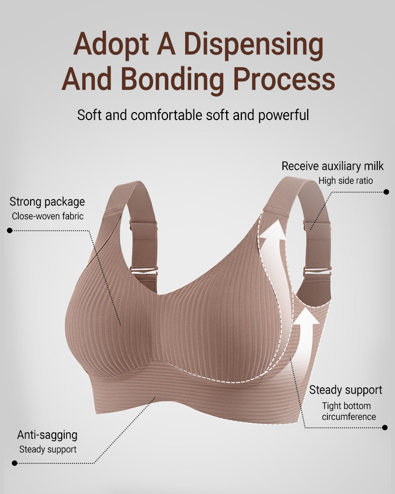 ️Women's Ribbed Push Up Adjustable Wireless Bra