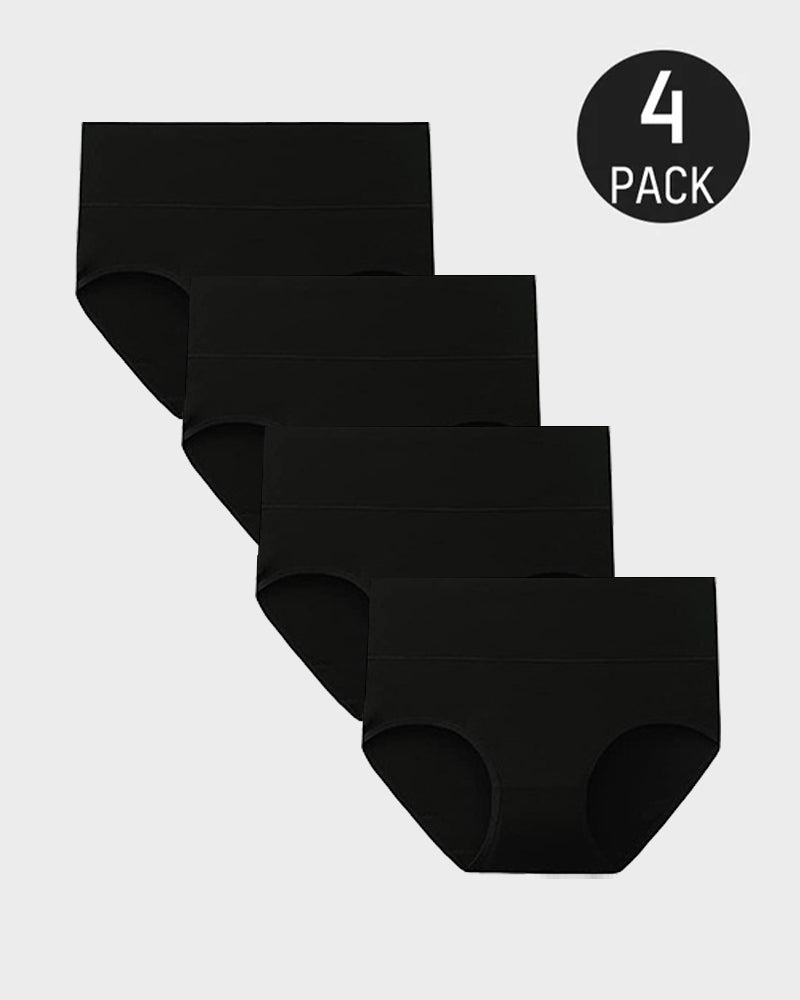 High-Waisted Full Coverage Cotton Briefs(4 pack)