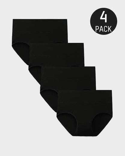 High-Waisted Full Coverage Cotton Briefs(4 pack)