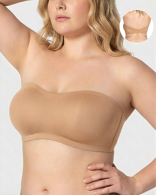 Non-Slip Crossover Side Hook Bandeau Bra