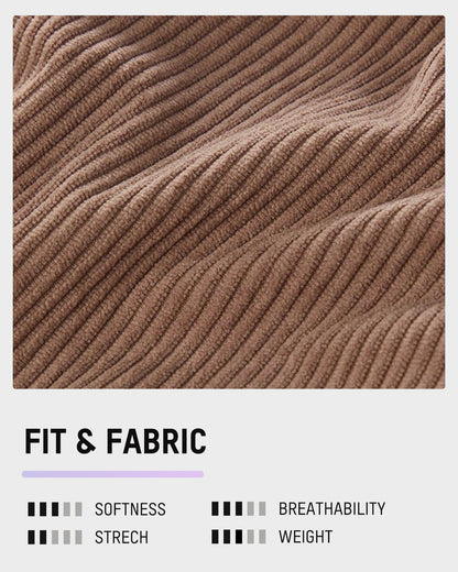 2-in-1 High Waisted Corduroy A-Line Skirt