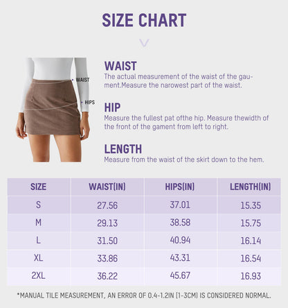 2-in-1 High Waisted Corduroy A-Line Skirt