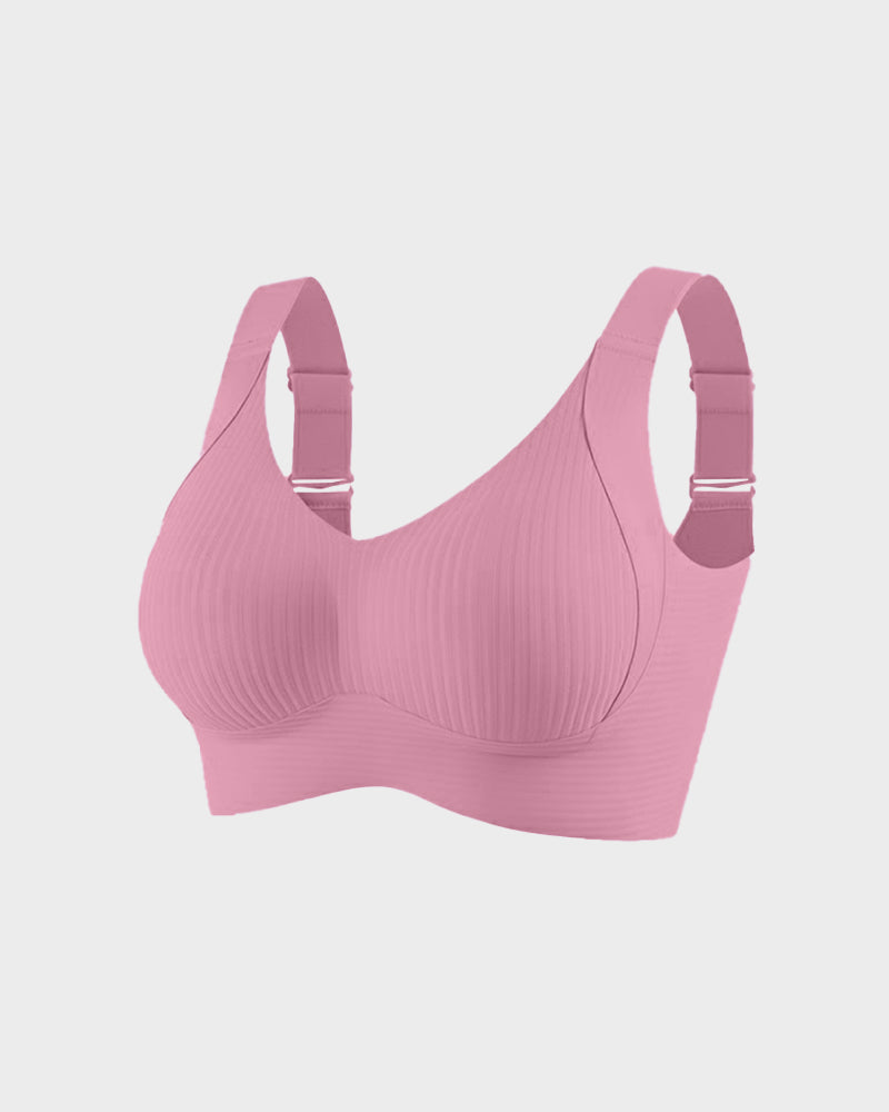 ️Women's Ribbed Push Up Adjustable Wireless Bra