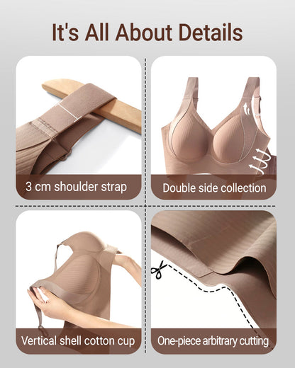 ️Women's Ribbed Push Up Adjustable Wireless Bra