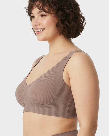 ️Women's Ribbed Push Up Adjustable Wireless Bra