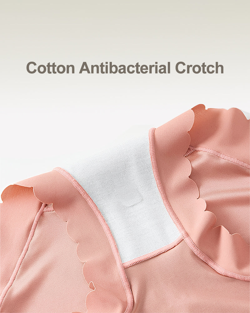 Silky High-Waist Seamless Briefs With Scalloped Edges (6 pack)