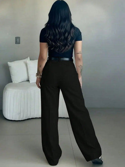 Women's High-Waisted Loose Casual Business Pants