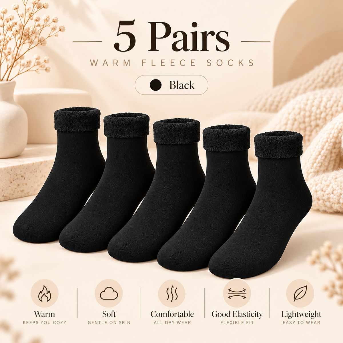 Winter soft plush floor socks