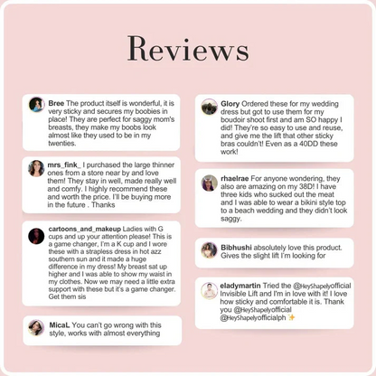 Double-Sided Adhesive Invisible Lift Inserts