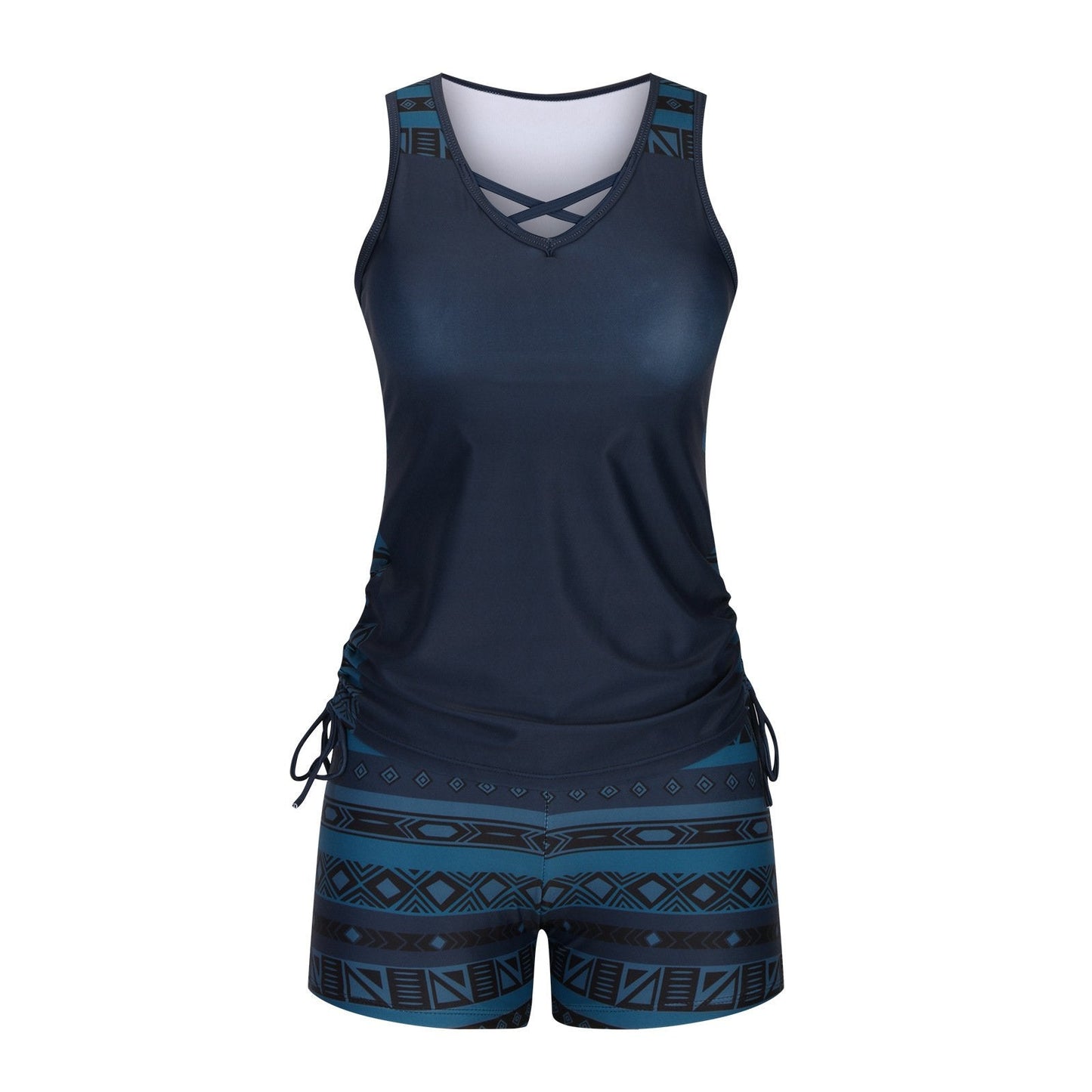 ⏰LAST DAY 50% OFF - Miraclesuit Women's Tummy Control Tankini Set with Built-In Bra – Flattering Boho Swimwear with Shorts