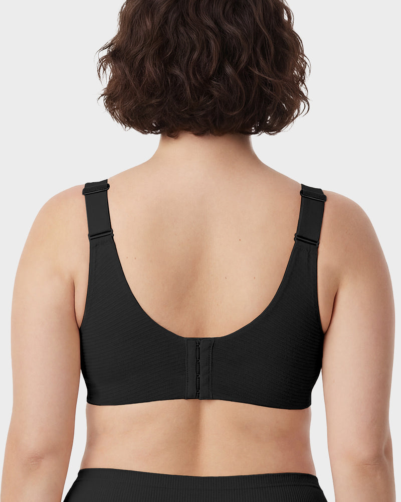 ️Women's Ribbed Push Up Adjustable Wireless Bra