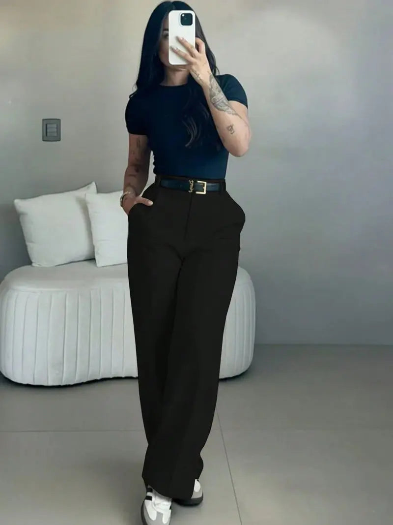 Women's High-Waisted Loose Casual Business Pants