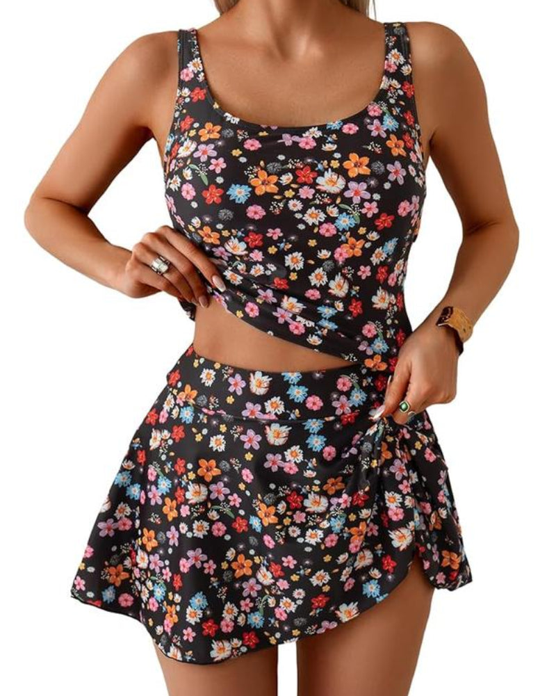 Eomenie Tummy Control Tankini Swim Dress