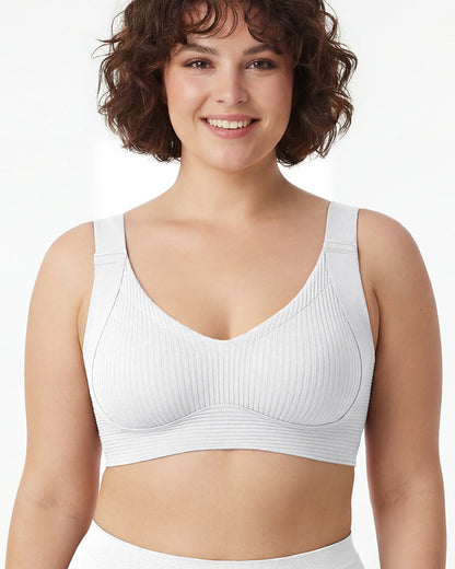 ️Women's Ribbed Push Up Adjustable Wireless Bra