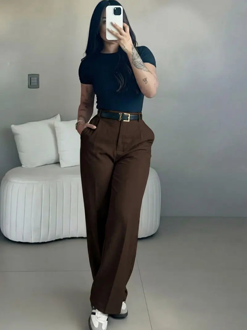 Women's High-Waisted Loose Casual Business Pants
