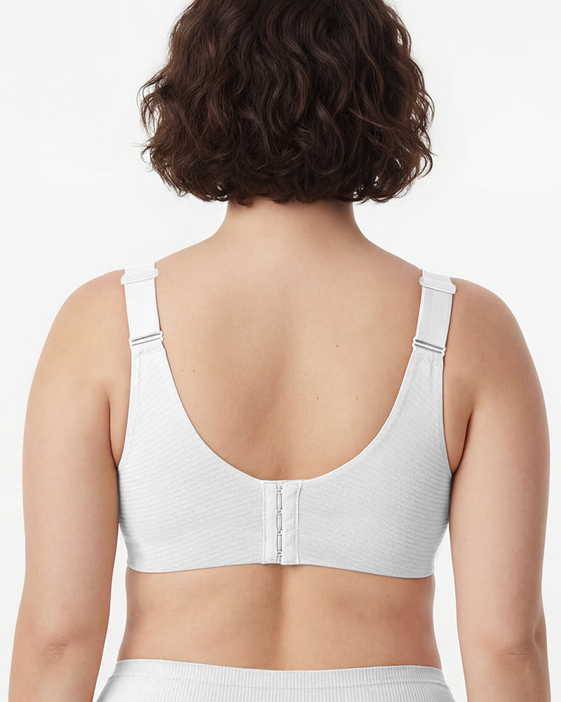 ️Women's Ribbed Push Up Adjustable Wireless Bra