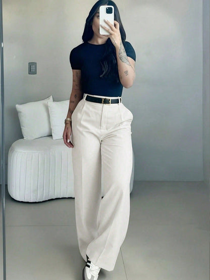 Women's High-Waisted Loose Casual Business Pants