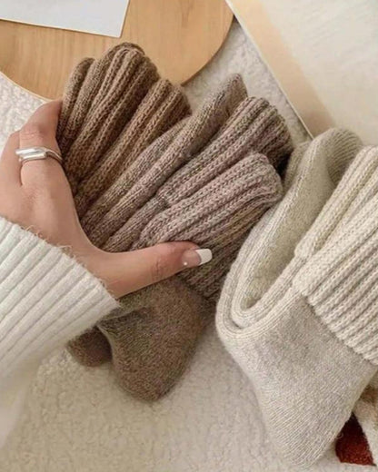 Cozy Ribbed Fleece Lined Crew Socks