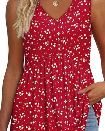 Women’s Peplum Tank Tops Sleeveless V-Neck Stretchy Summer Babydoll Tops