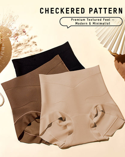 High-Waist Checkered Sculpting Panties (6 Pack)