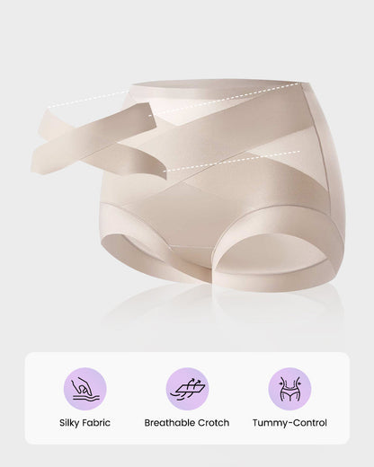 High-Waist Cross Compression Shaping Panties （6 Pack）