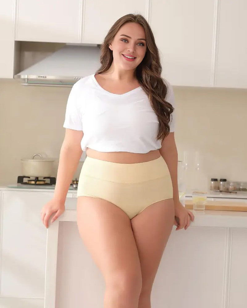 High-Waisted Full Coverage Cotton Briefs(4 pack)