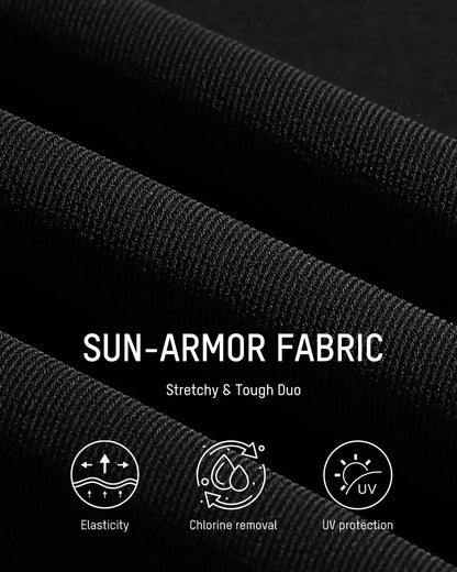 Metallic Accent Mesh Panel One-Piece Swimsuit