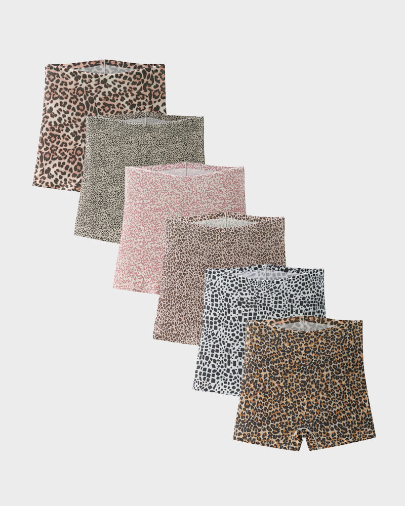 Mid-Rise Ice Silk Leopard Panties (6 Pack) – HeyShapely